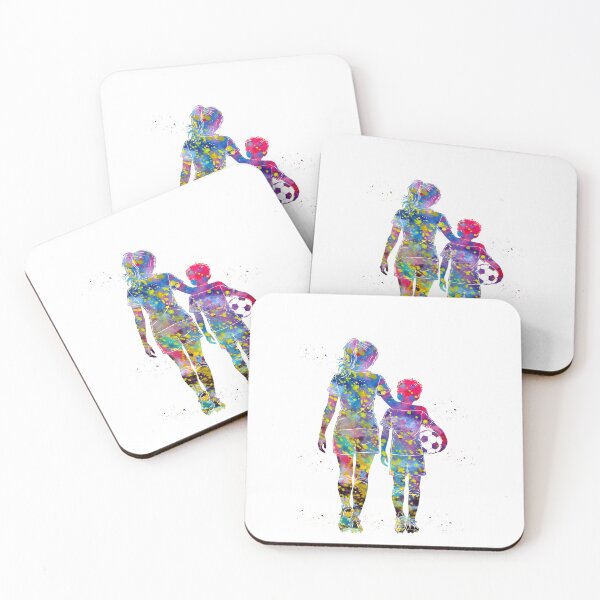 Item preview, Mother and Son Soccer Watercolor Art designed and sold by Liededrom..
