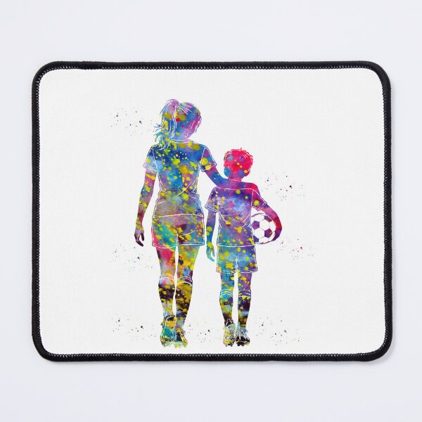 Item preview, Soccer Mom and Son Watercolor Art designed and sold by Liededrom..