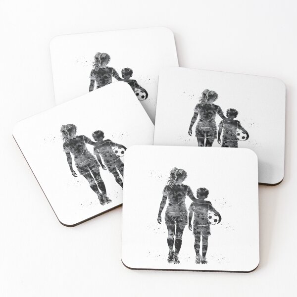 Item preview, Mother and Son Soccer Watercolor Art designed and sold by Liededrom..