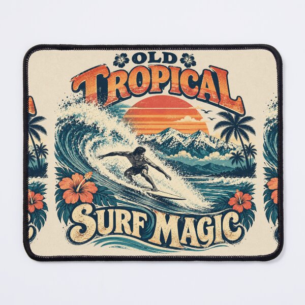 Item preview, Old Tropical Surf Magic – Retro Island Wave Adventure designed and sold by Plus91BIRD.