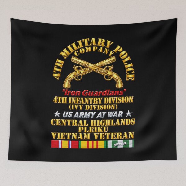 Item preview, 4th Military Police Co, - Iron Guardians - 4th Infantry Div - Vietnam Veteran w VN Service - 3D - transparent designed and sold by Military Insignia Products.