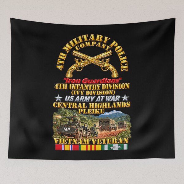 Item preview, 4th Military Police Co, - Iron Guardians - 4th Infantry Div - Vietnam Veteran w VN Service - Convoy Protection Scene - 3D - transparent designed and sold by Military Insignia Products.