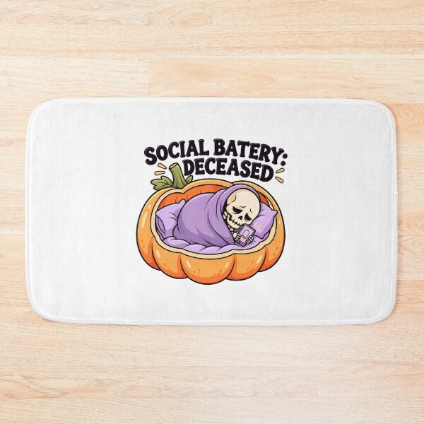 Item preview, Funny Introvert Halloween Skeleton – Social Battery Deceased designed and sold by MrDev.