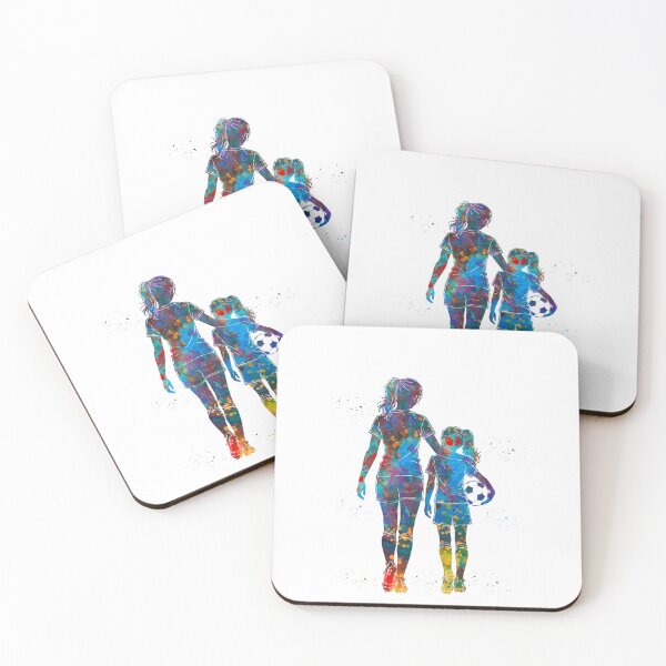 Item preview, Mother and Daughter Soccer Watercolor Art designed and sold by Liededrom..