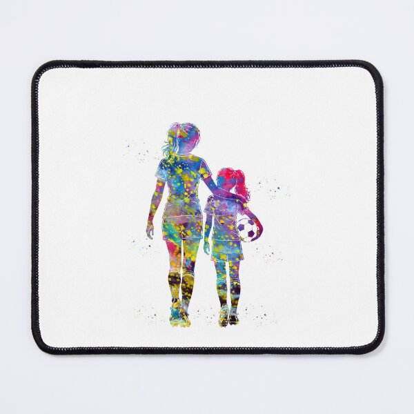 Item preview, Soccer Mom and Daughter Watercolor Art designed and sold by Liededrom..