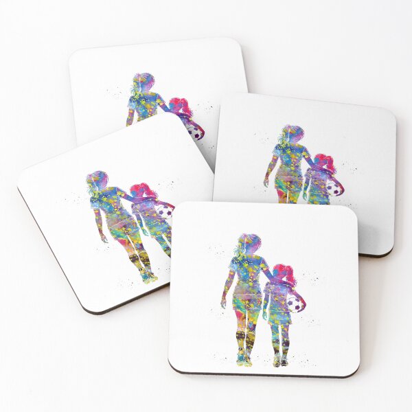 Item preview, Mother and Daughter Soccer Watercolor Art designed and sold by Liededrom..