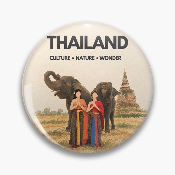 Item preview, Thailand – Ancient Soul, Wild Heart | Elephant & Thai Temple Travel Art designed and sold by IslandWild Co.