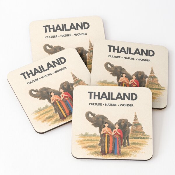 Item preview, Thailand – Ancient Soul, Wild Heart | Elephant & Thai Temple Travel Art designed and sold by IslandWild Co.