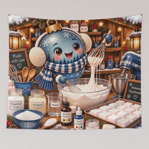 Item preview, Blue Christmas Bauble - Homemade Marshmallows for Christmas designed and sold by DoreenGehrkeArt.
