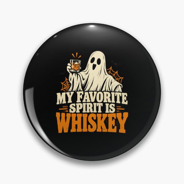 Aperçu de l'œuvre Funny Halloween Whiskey Ghost My Favorite Spirit Is Whiskey créée et vendue par stmpdwrld.