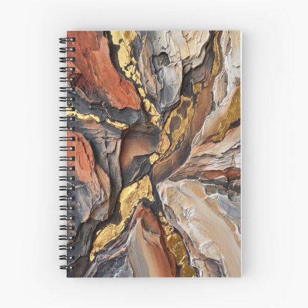 Item preview, Canyon Chasm - Warm Terracotta & 24K Gold Faultline Impasto Painting designed and sold by NUNNO Studio.