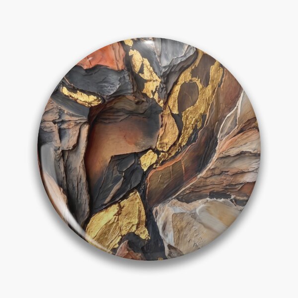 Item preview, Canyon Chasm - Warm Terracotta & 24K Gold Faultline Impasto Painting designed and sold by NUNNO Studio.