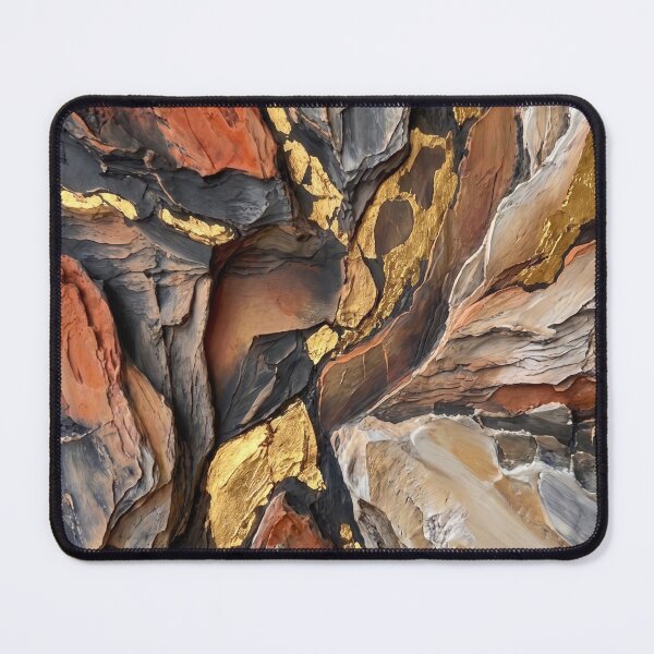 Item preview, Canyon Chasm - Warm Terracotta & 24K Gold Faultline Impasto Painting designed and sold by NUNNO Studio.