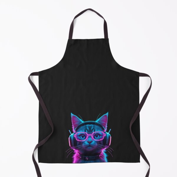 Item preview, Cyberpunk Cat with Headphones and Neon Glasses designed and sold by mimikaka.