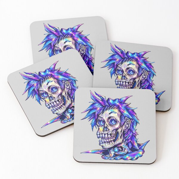 Item preview, Cyberpunk Holographic Skull Urban Punk Art designed and sold by Sugostadigital.