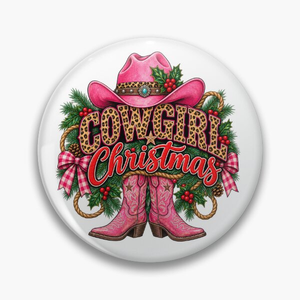 Item preview, Cowgirl Christmas Pink Cowboy Hat and Boots Western Holiday Design designed and sold by CreativeNest Prints.