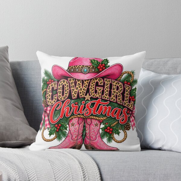 Item preview, Cowgirl Christmas Pink Cowboy Hat and Boots Western Holiday Design designed and sold by CreativeNest Prints.