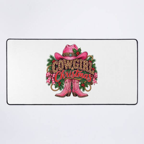 Item preview, Cowgirl Christmas Pink Cowboy Hat and Boots Western Holiday Design designed and sold by CreativeNest Prints.
