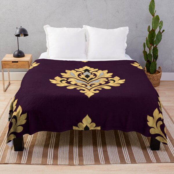 Item preview, Dark Plum, Silver & Gold Damask designed and sold by DesignsByPrnces.