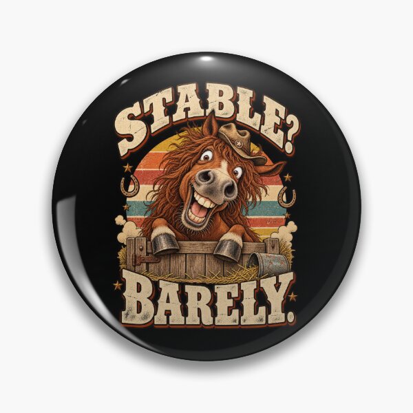 Artikelvorschau, Stable Barely – Funny Crazy Horse Equestrian Humor entworfen und verkauft von GrimCuteStudio.