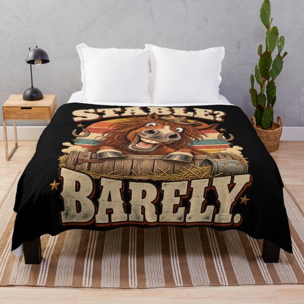 Item preview, Stable Barely – Funny Crazy Horse Equestrian Humor designed and sold by GrimCuteStudio.