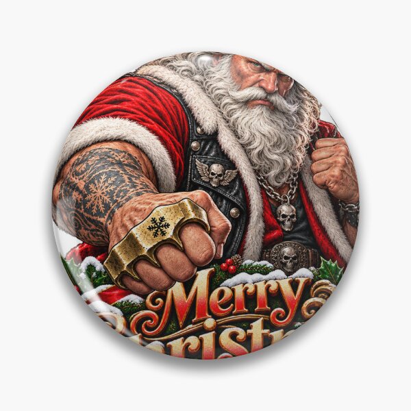 Item preview, Badass Santa Claus Brass Knuckles Dark Christmas Design designed and sold by SunnyDesign82.