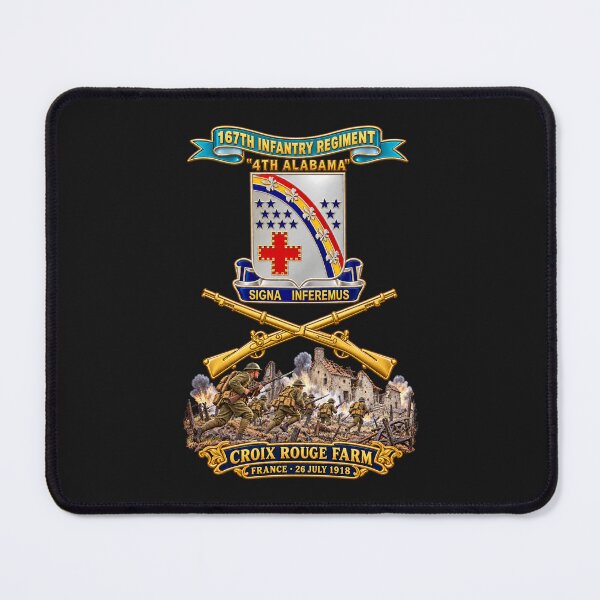Item preview, Army - 167th Infantry Regiment - DUI w Ribbon - Br - 4th Alabama - Croix Rouge Farm, France- 1918 - WWI - 3D - Enhanced designed and sold by Military Insignia Products.