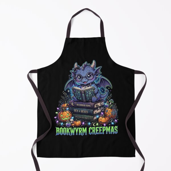Item preview, Bookwyrm Creepmas Cute Dragon Reading Spellbooks Spooky Christmas designed and sold by Neon Bones Studio.