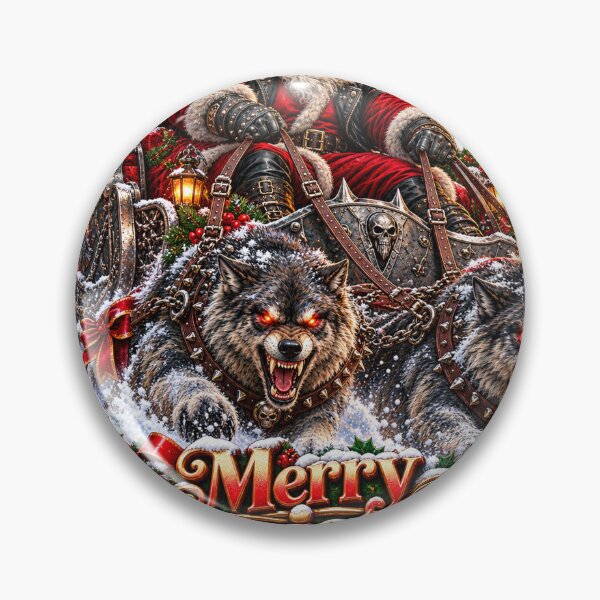 Item preview, Badass Santa Sleigh Wolves Dark Christmas Design designed and sold by SunnyDesign82.