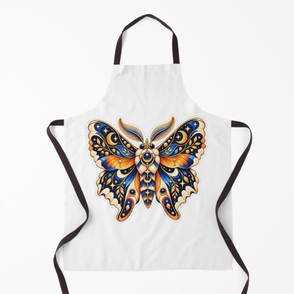 Item preview, Celestial Moth Sticker – Midnight Blue and Golden Moon Mystical Butterfly Art designed and sold by CoquetteLunaCo.