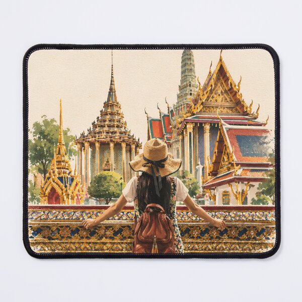 Item preview, Thailand Travel – Thai Temple & Wanderlust | Minimalist Illustration designed and sold by IslandWild Co.