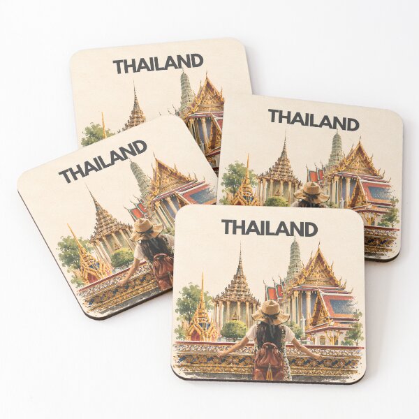 Item preview, Thailand Travel – Thai Temple & Wanderlust | Minimalist Illustration designed and sold by IslandWild Co.