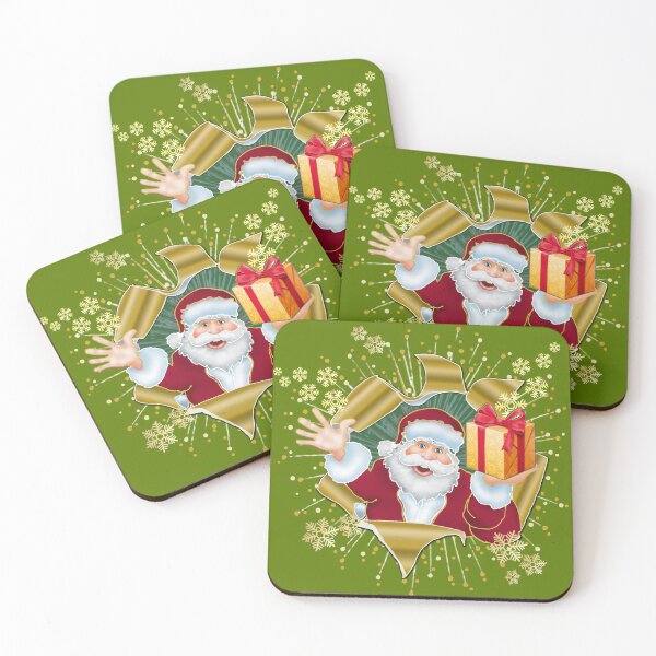 Item preview, Snowy Santa Surprise: 3D Gold Foil Christmas Pop-Out OLIVE designed and sold by Art-PraveenRai.
