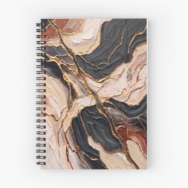 Item preview, Gilded Calcite - Neutral Stone & 24K Gold Vein Mineral Abstract Painting designed and sold by NUNNO Studio.