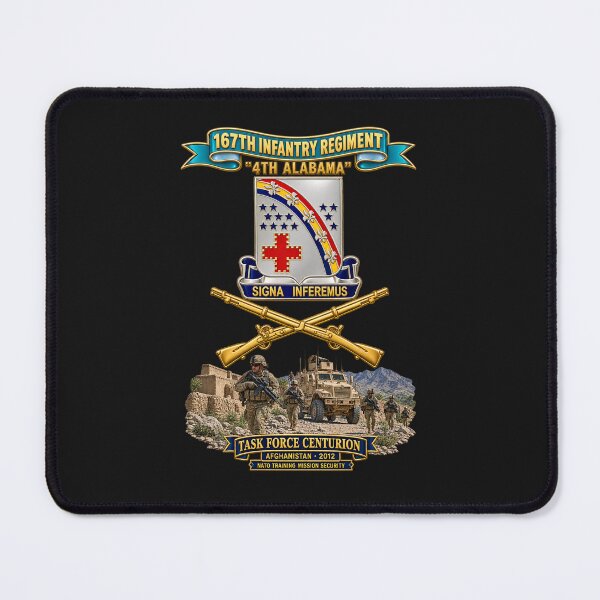 Item preview, Army - 167th Infantry Regiment - DUI w Ribbon - Br - 4th Alabama - Task Force Centurion - Afghanistan 2012 - NATO Mission - 3D - Enhanced designed and sold by Military Insignia Products.