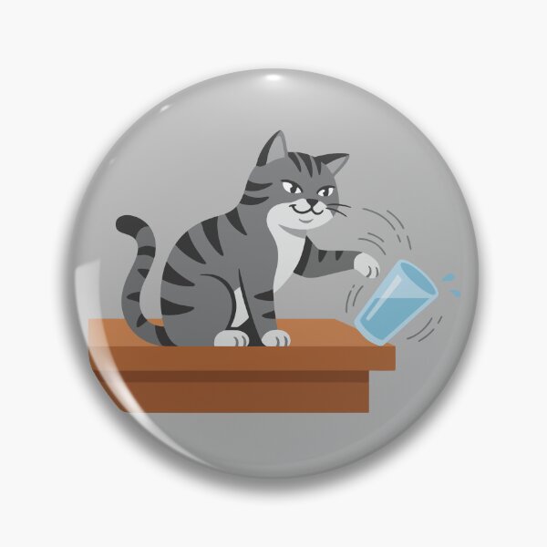 Item preview, Funny Naughty Tabby Cat Knocking Glass designed and sold by AIG - Andrei Ilie Graphics.