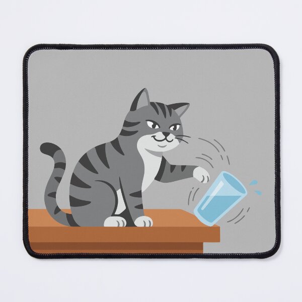 Item preview, Funny Naughty Tabby Cat Knocking Glass designed and sold by AIG - Andrei Ilie Graphics.