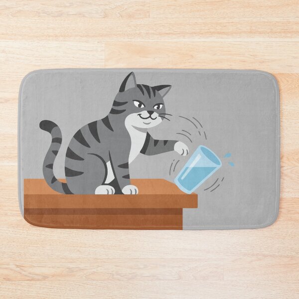 Item preview, Funny Naughty Tabby Cat Knocking Glass designed and sold by AIG - Andrei Ilie Graphics.