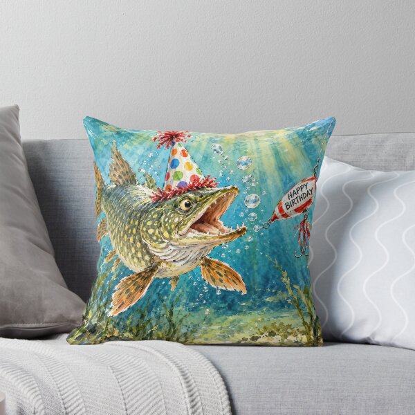 Item preview, Northern Pike with Birthday Party Hat designed and sold by Maria Dryfhout.