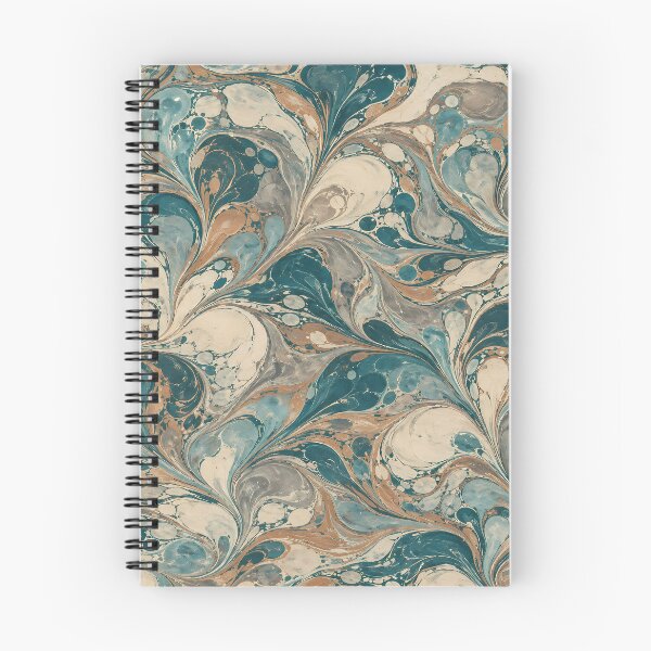 Item preview, Vintage Teal Copper Marbled Paper Swirl Wallpaper Pattern designed and sold by Apex Designs.