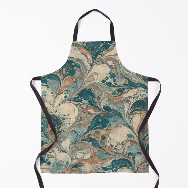 Item preview, Vintage Teal Copper Marbled Paper Swirl Wallpaper Pattern designed and sold by Apex Designs.