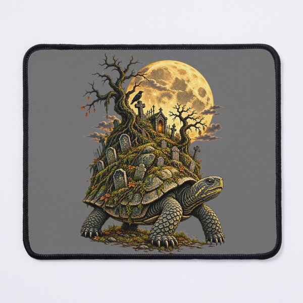 Item preview, Gothic Graveyard Tortoise Under a Golden Full Moon designed and sold by HOUSE OF TIST.