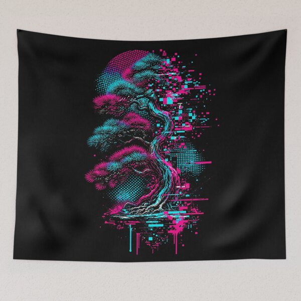 Item preview, Cybernetic Pine Tree Glitch Art Poster designed and sold by FUIRY .