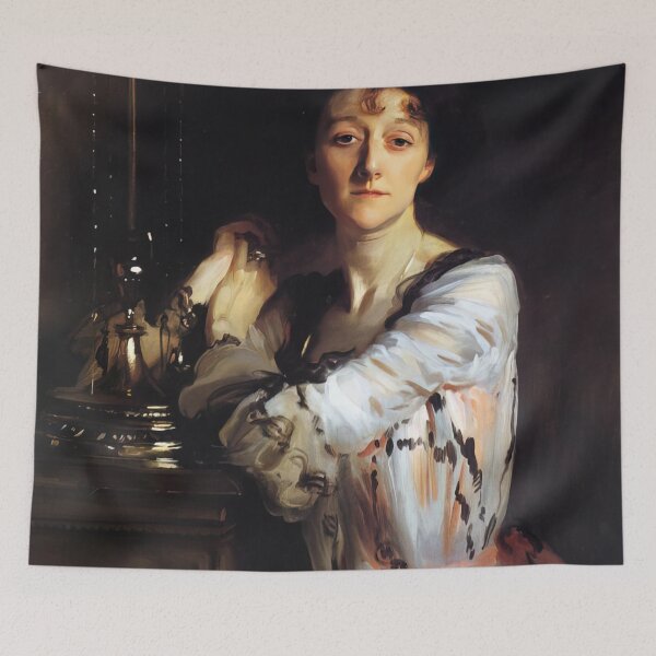 Item preview, John Singer Sargent Mrs Charles Russell - Vintage Fine Art Portrait Exhibition Poster designed and sold by lanaverera.