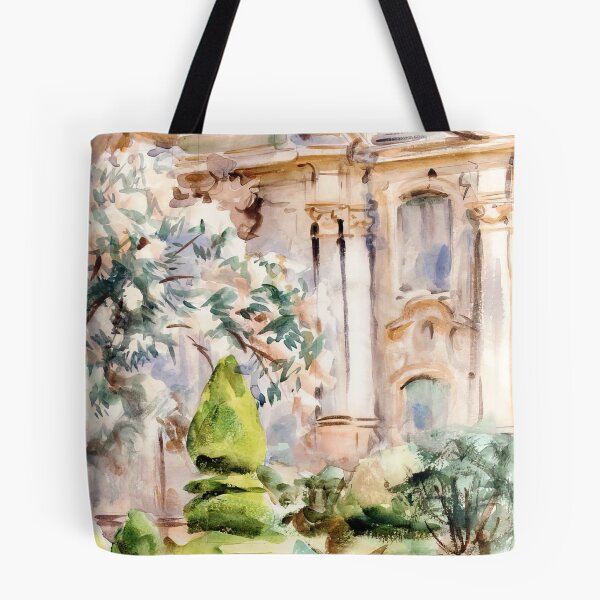 Item preview, John Singer Sargent Palace And Gardens, Spain - Classic Spanish Architecture Painting Art Print designed and sold by lanaverera.