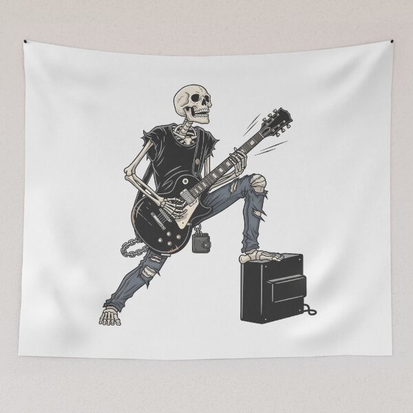 Item preview, Gothic Skeleton Guitarist – Dark Rock Music Streetwear Art designed and sold by Fadi Alyaldani.