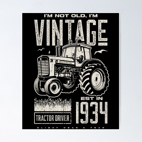 Item preview, Vintage Tractor Farmer Birthday Born In 1934 designed and sold by JRRTs.