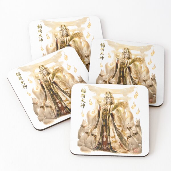 Item preview, Inari Ōkami Japanese God of Rice, Foxes & Prosperity | Kitsune Shrine Art designed and sold by kaxymax.