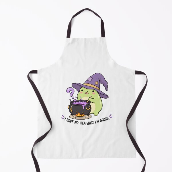 Aperçu de l'œuvre Funny Frog Witch – I Have No Idea What I'm Doing, Cute Halloween créée et vendue par MrDev.