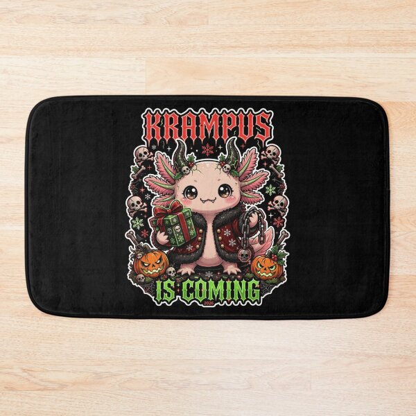 Item preview, Krampus Is Coming Cute Axolotl Krampus Spooky Christmas Holiday 2026 designed and sold by Neon Bones Studio.